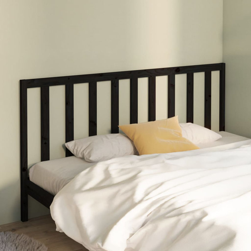 Leffingwell Solid Wood Headboard, Black, Double (4'6)
