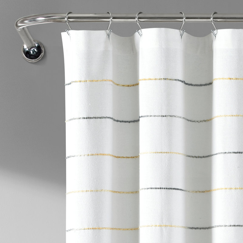 Rideau de douche Ombre, Jaune/gris, H 72 po x l 72 po