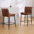 Modern Upholstered Counter Stool With Backrest, With Pedals,With Metal Frame, Counter Height Bar Stool For Kitchen Island,Coffee Bar.-16792113