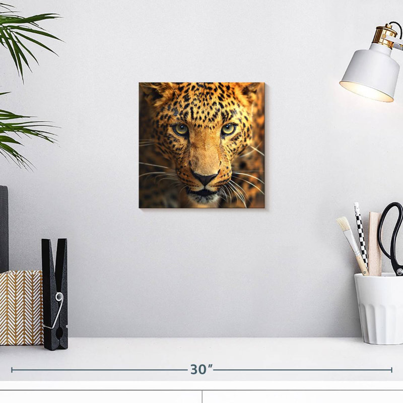 Brampt Leopard Portrait, 10" H x 10" W