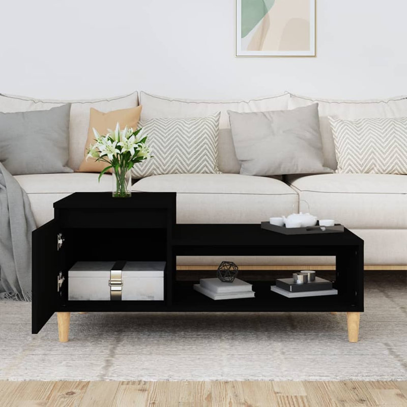 Karshana Four Leg Coffee Table with Storage, Black