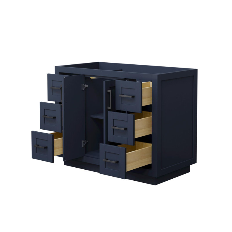 Base de meuble-lavabo simple autoportante 41,25 po Miranda, Bleu foncé / noir mat