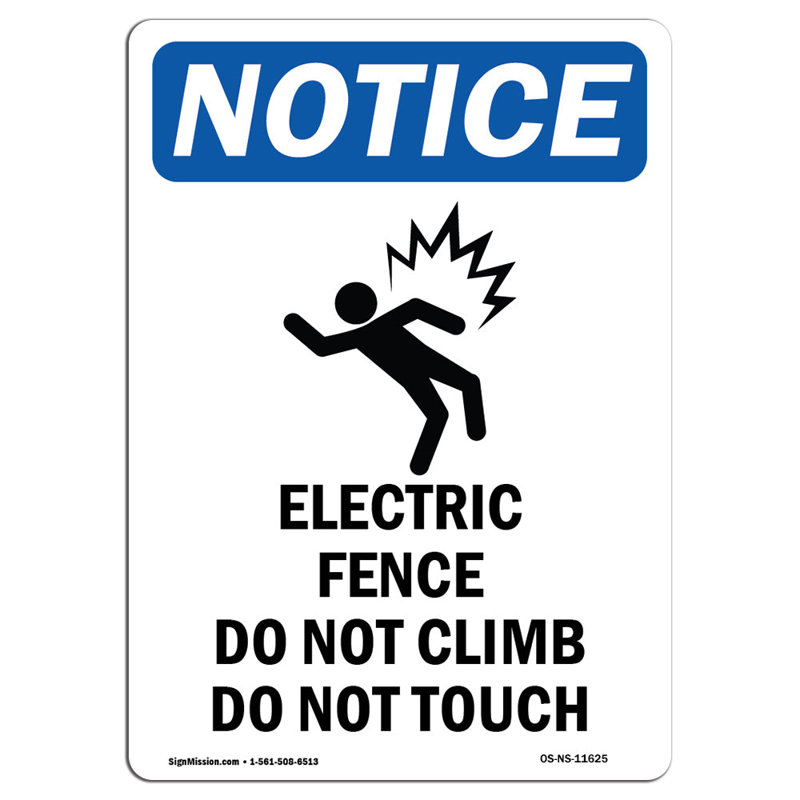 Osha avis - panneau de clôture électrique avec symbole