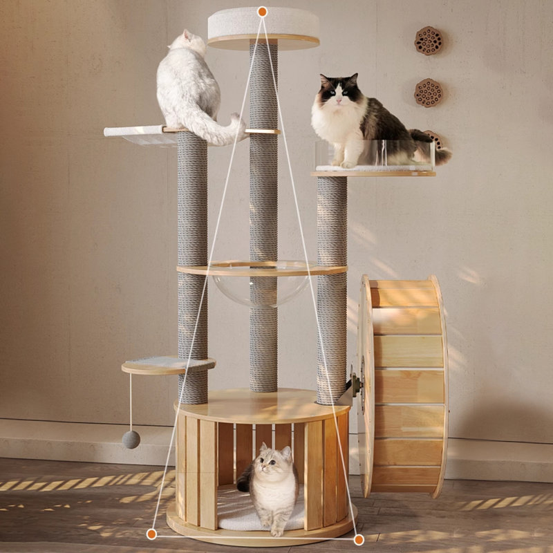 6 Tiers Cat Tree with Condons,Perch,Scratching Posts