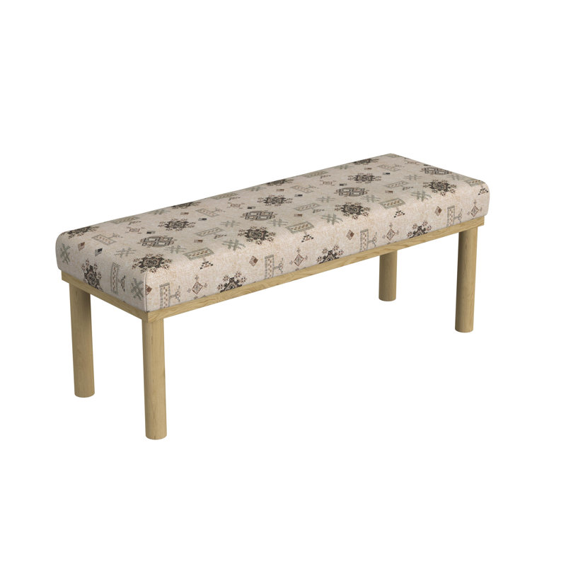 Shikera Upholstered Bench, Contemporary Global Pattern