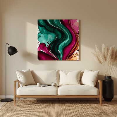 Aquarelle abstraite, art mural gris en métal 60