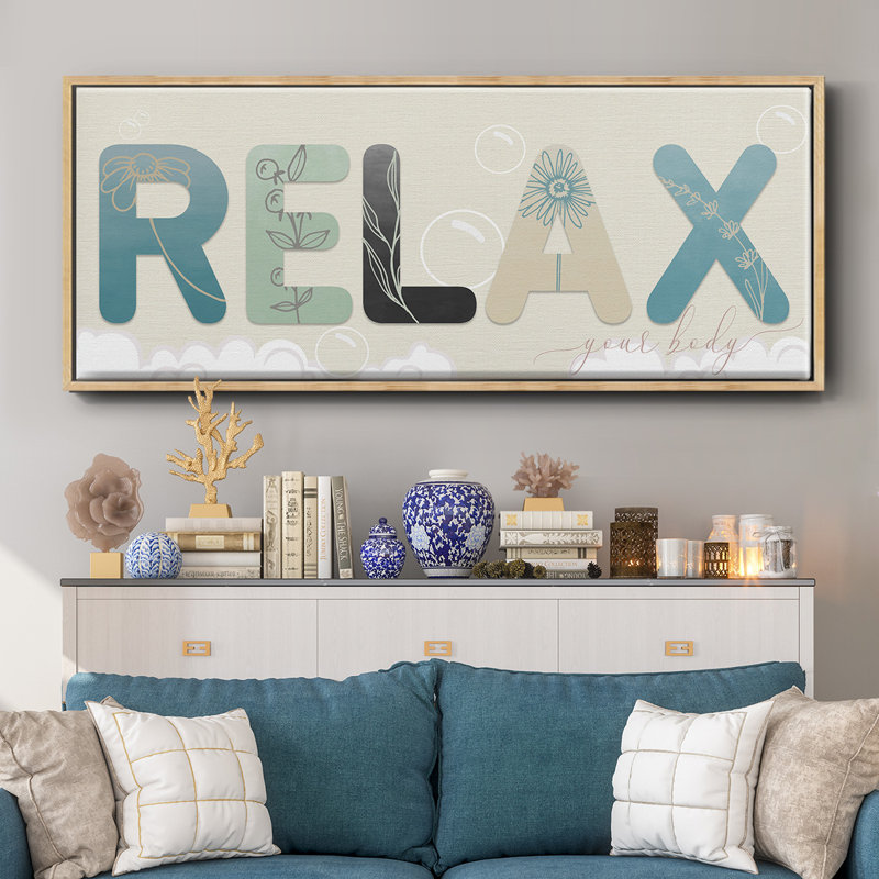 Relax Your Body- Framed Canvas, 24" H x 60" W