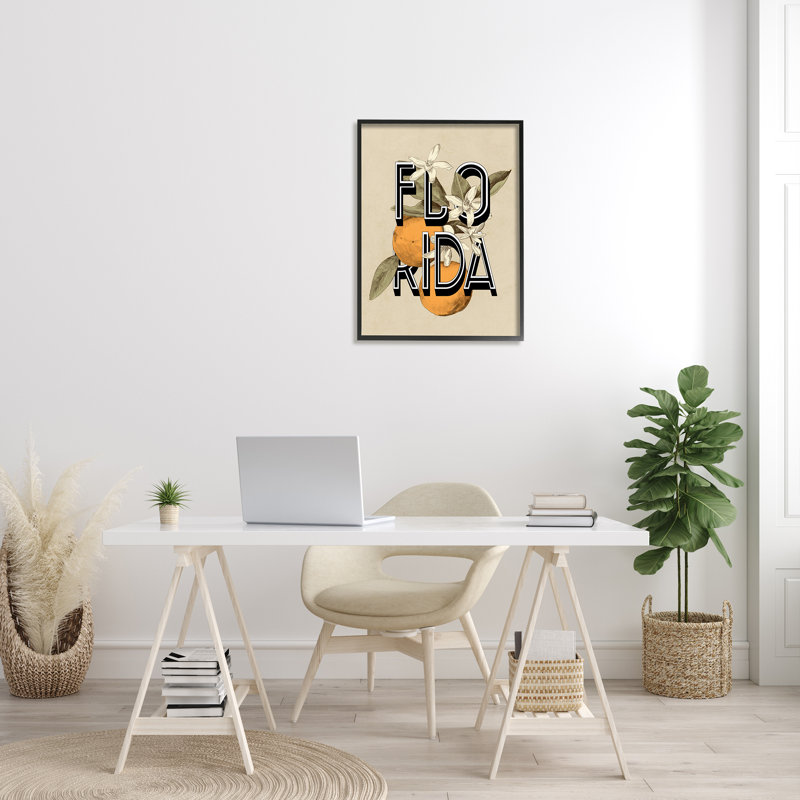 Florida Orange Blossoms State, Floride, Giclée encadrée noir minuit, H 30 po x l 24 po x P 1,5 po
