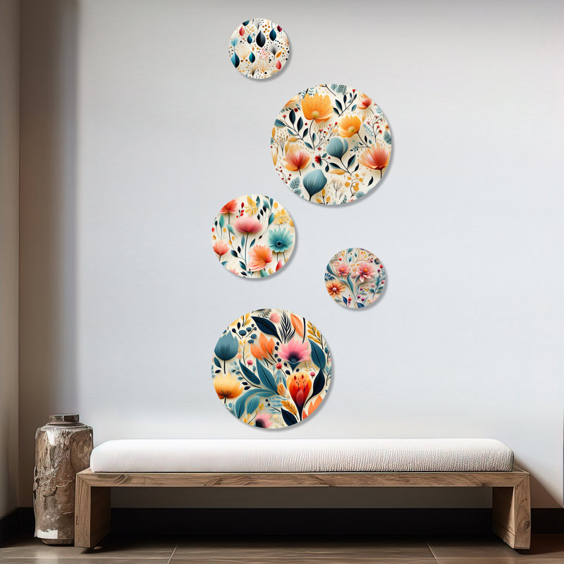 Ensemble d'art mural rond 5 pièces