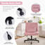 Fauteuil de bureau croisé en velours rose clair avec roulettes - Polyvalent pour le bureau personnel, la méditation et le maquillage
