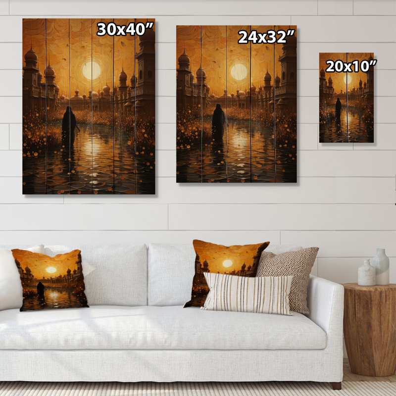 Hinduisim Golden Temple III sur impression sur bois, H 40 po x l 30 po x P 0,78 po