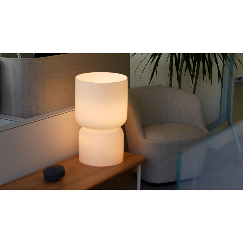 Totem Table Lamp Opal Glass Shades, 24" H x 13" W x 13" D