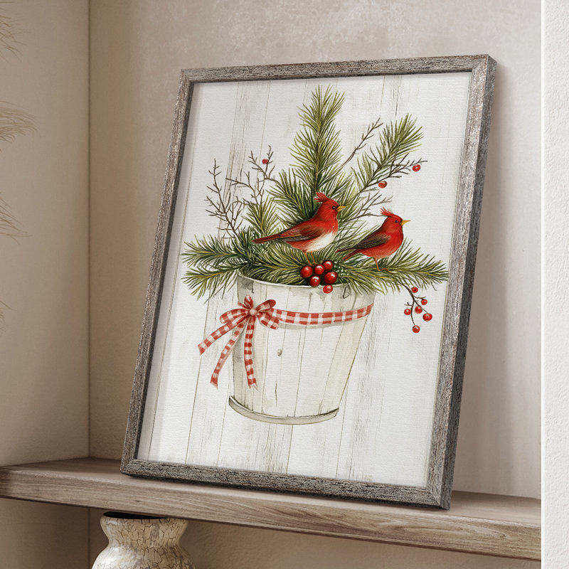 «Christmas Holiday Art CIXIX», reproduction encadrée - bois massif, H 30 po x l 24 po