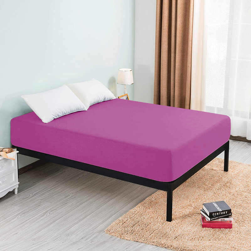 Microfiber Brushed Deep 40cm Fitted Bed Sheet, Kingsize (5'), Purple