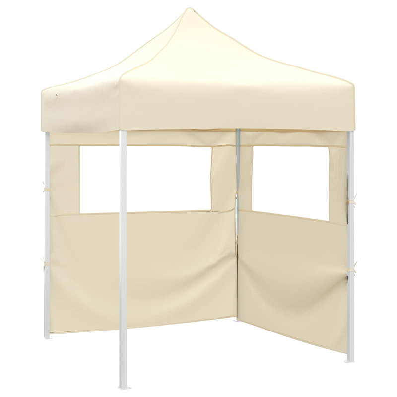 Vidaxl Foldable Tent Canopy Patio Pavilion Gazebo Pop Up Tent Marquee Canopy, Cream, White, 315cm H x 200cm W x 200cm D