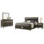 Ensemble de chambre avec grand lit 4 pièces Lito, revêtement gris, tiroirs de pied de lit-118445301-118445302