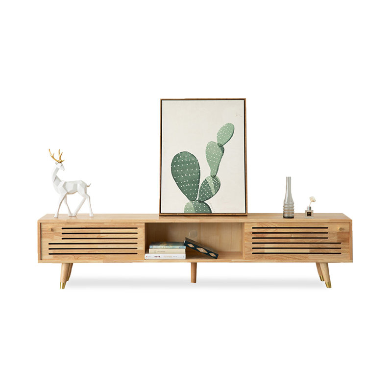 Burlywood Solid Wood TVStands, 15.75"H x 70.87"L x 11.81"W