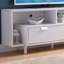 TV Stand With Wire Cutouts And U-Legs
