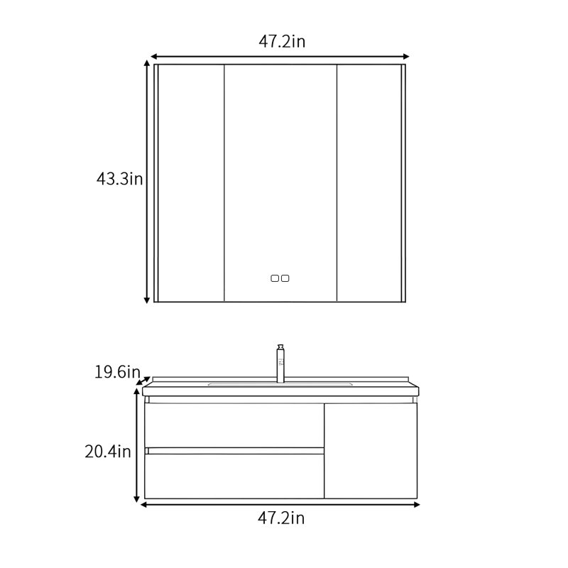 Nordic style simple bathroom cabinet, Burlywood
