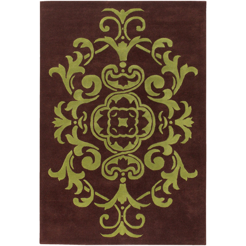 Tapis brun/vert Guilford, Rectangle 5 pi x 7 pi 6 po