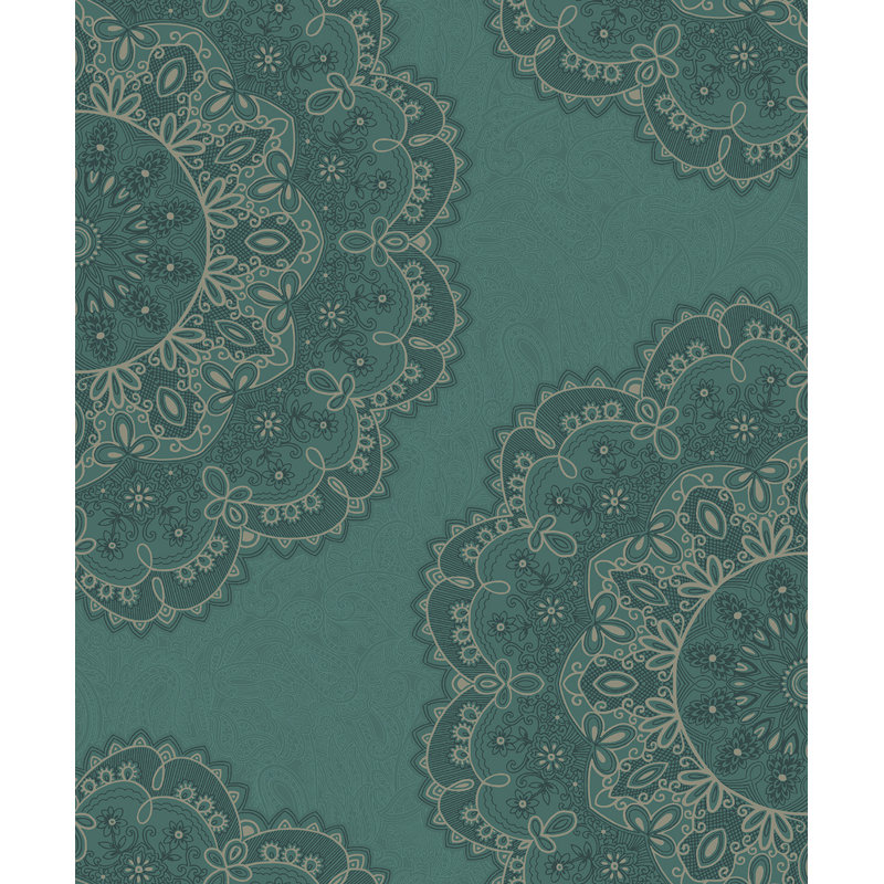 Dolphus 10m x 52.07cm Textured Metallic Finish Paste the Wall Wallpaper Roll, Green