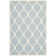 Tapis blanc / bleu en laine à motif géométrique Cannen