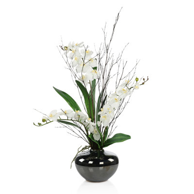Bambou noir et orchidées