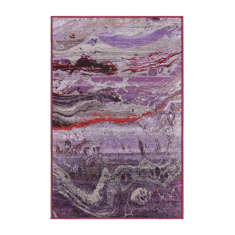 Tapis mauve / rouge / gris Buckholts, Rectangle 2 pi x 4 pi