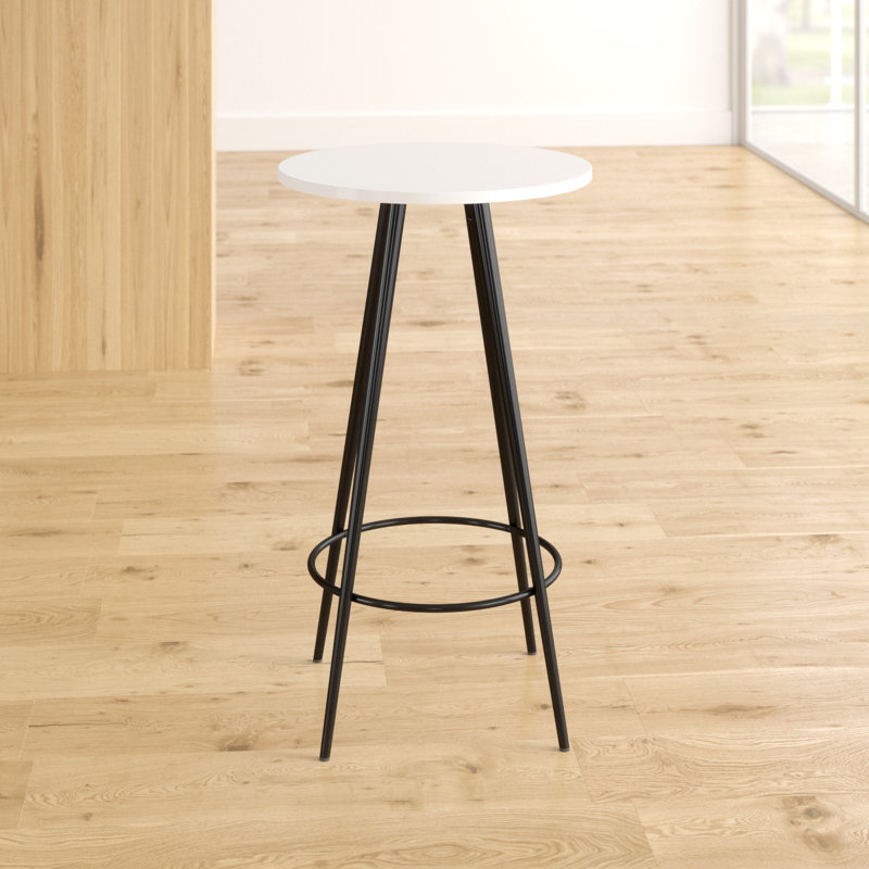 Richins Round Metal Base Dining Table, White