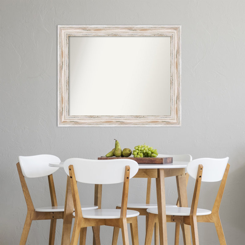 Miroir d'appoint mural Chirsty, H 27 po x l 33 po, Gris vieilli
