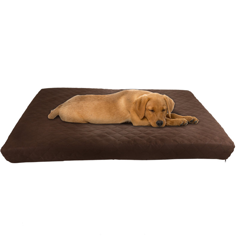 Panier pour chien imperméable PETMAKER pour voitures, véhicules récréatifs, voyages et utilisation à l'extérieur - Panier pour chien en mousse à mémoire de forme 2 couches avec housse amovible et lavable à la machine (brun)