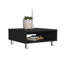 Table basse Chiniak, 1 tablette, 4 pieds, noir, salon-1453160971