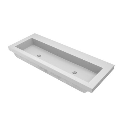 Trough Concrete Handmade Rectangular Drop-in Bathroom Sink