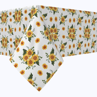 Rectangular Tablecloth, 100% Cotton, 52X104", Sunflower Style