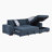 Odesser 115" W 2-Piece Chenille Sleeper Sectional-1138026908-1138026910