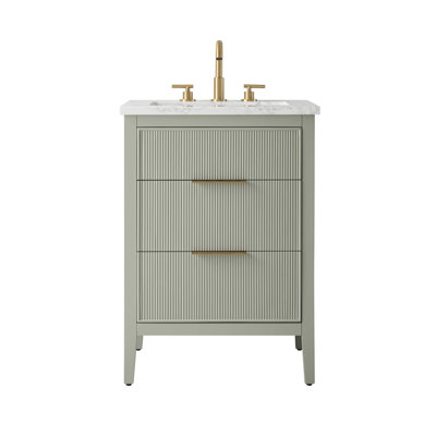 Bilroy 24'' Single Bathroom Vanity with Engineered Stone Top