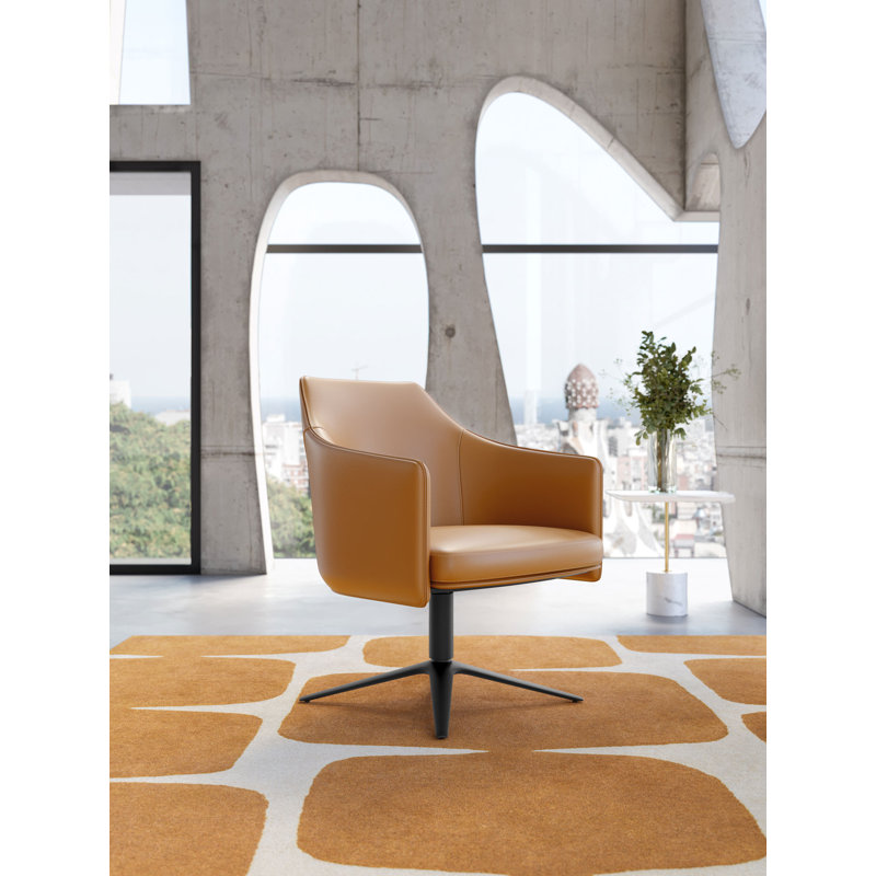 Clayton Leather Armchair, Orange