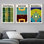 Mid-Century Modern Retro Sports & Fitness, Athlètes Boy's Room Pop Modern Images, impression numérique sur toile, impression numérique sur toile