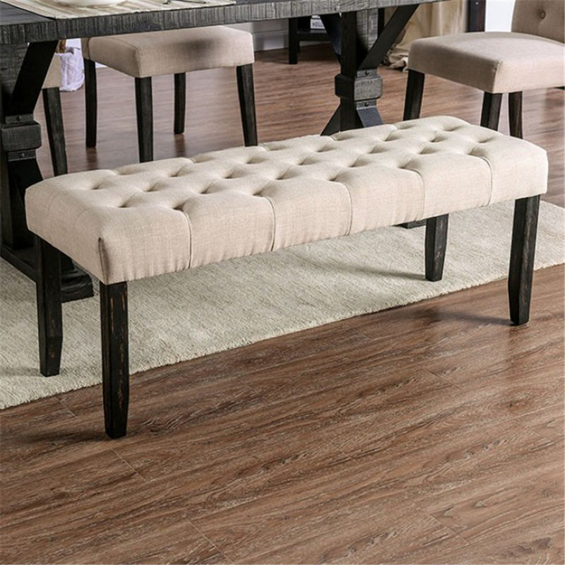 Banc rembourré Adaiah, Ivoire
