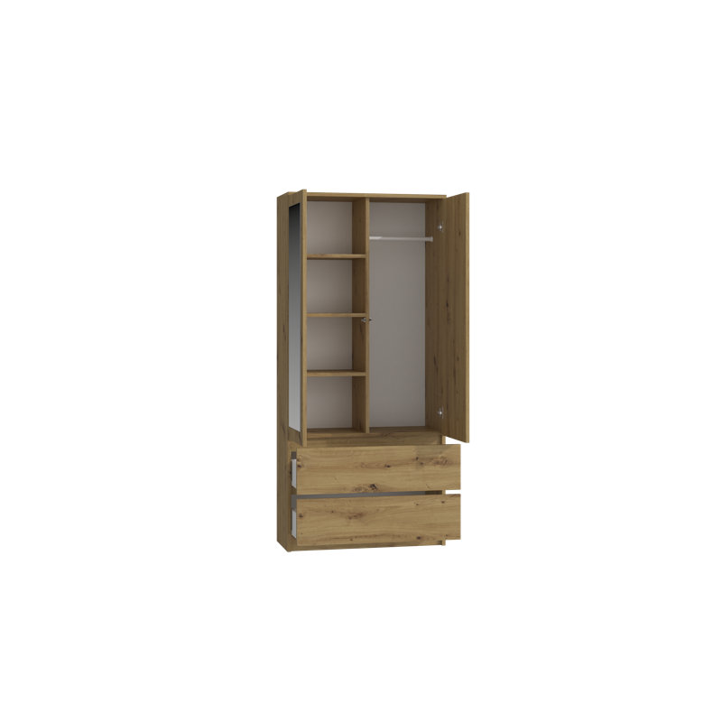 Sherian 2 Door Manufactured Wood Wardrobe, Artisan 