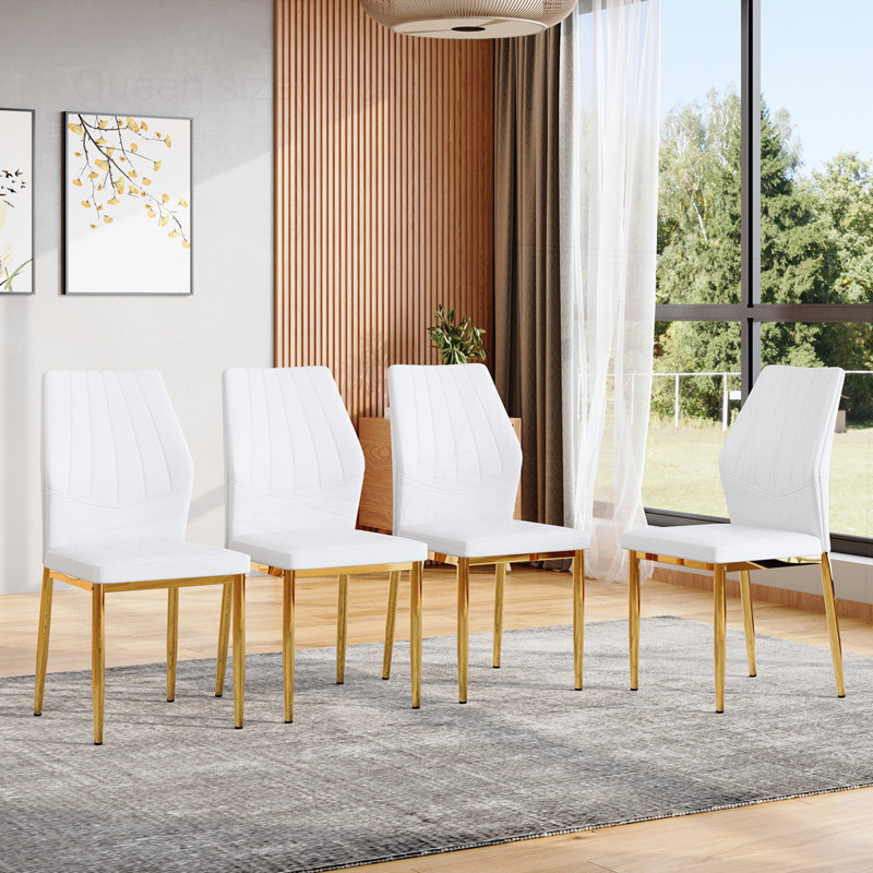4-Pack Modern Dining Chair, Gold