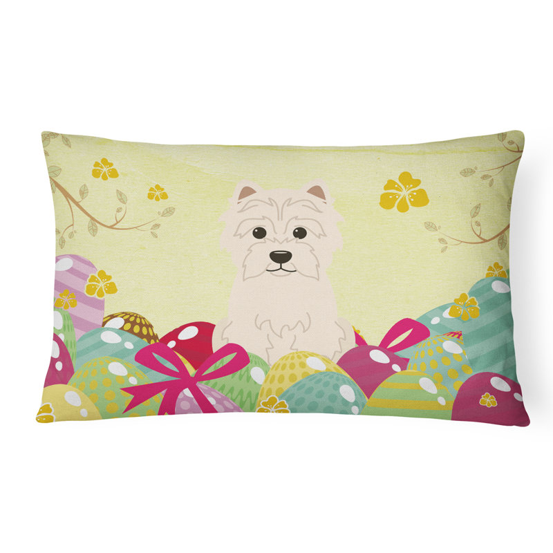 Easter Eggs Outdoor Throw Pillow