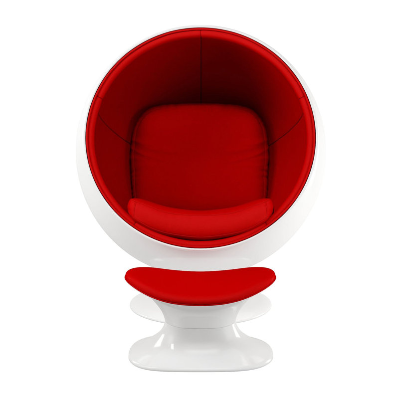 Modholic Globe Chair & Ottoman, Red