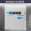 56 à 60 po X 76 po porte de douche coulissante double, 5/16 po verre trempé transparent facile à nettoyer or brossé-103531080