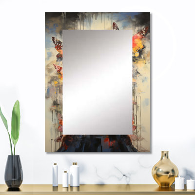 Femme hippie Renaissance Botanicals II - miroir Popart abstrait, miroir mural moderne et contemporain unique, impression d'art en métal