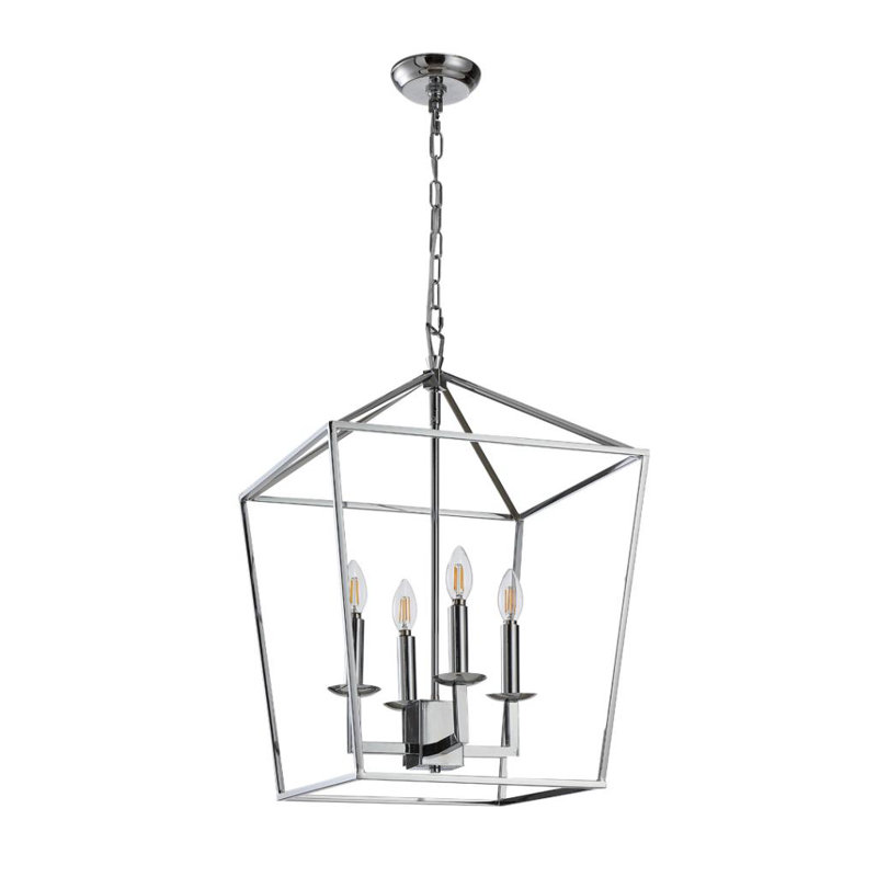 Luminaire suspendu géométrique 4 lumières Alexian, H 18 po x l 17 po x P 17 po