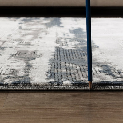 31 po Tapis de couloir large et gris au design contemporain, 118 longs, hauteur de 0,44 po, teinture de 11,33 lb, style décontracté, moderne et décontracté, convient aux zones à forte circulation