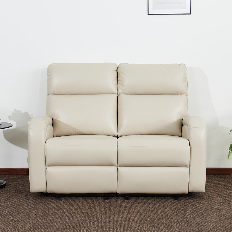 Zero Wall Power Loveseat Recliner, Reclining Loveseat Sofa with Independent Controls, Beige