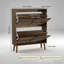 Armoire à chaussures à tiroir rabattable avec panneau rainuré