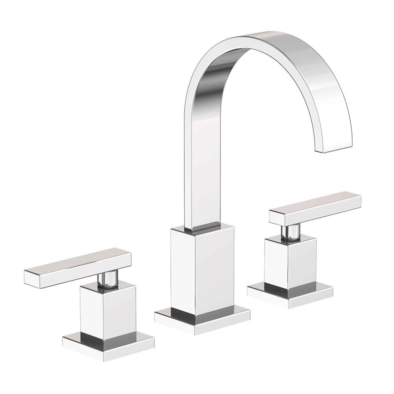 Secant Widespread Bathroom Faucet with Drain Assembly, Polished Chrome